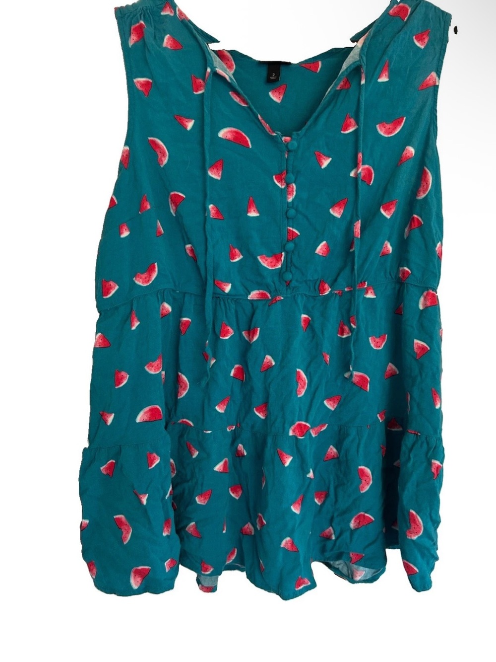torrid Teal Watermelon Print Sleeveless Tunic